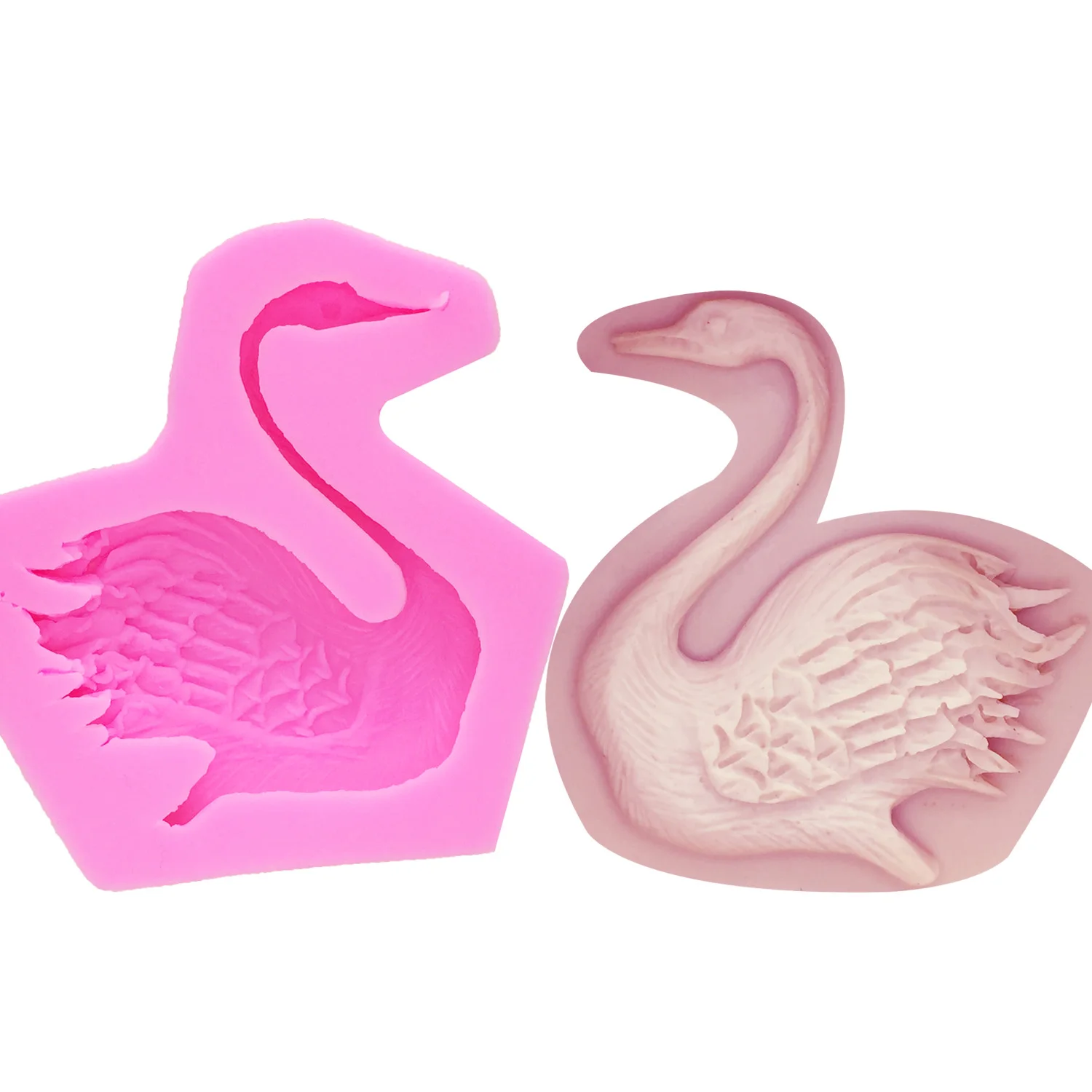 M0493 Swan Shape 3D Fondant Silicone Mold Candle Chocolate Soap Moulds Cake Decorating Kitchen Baking tools