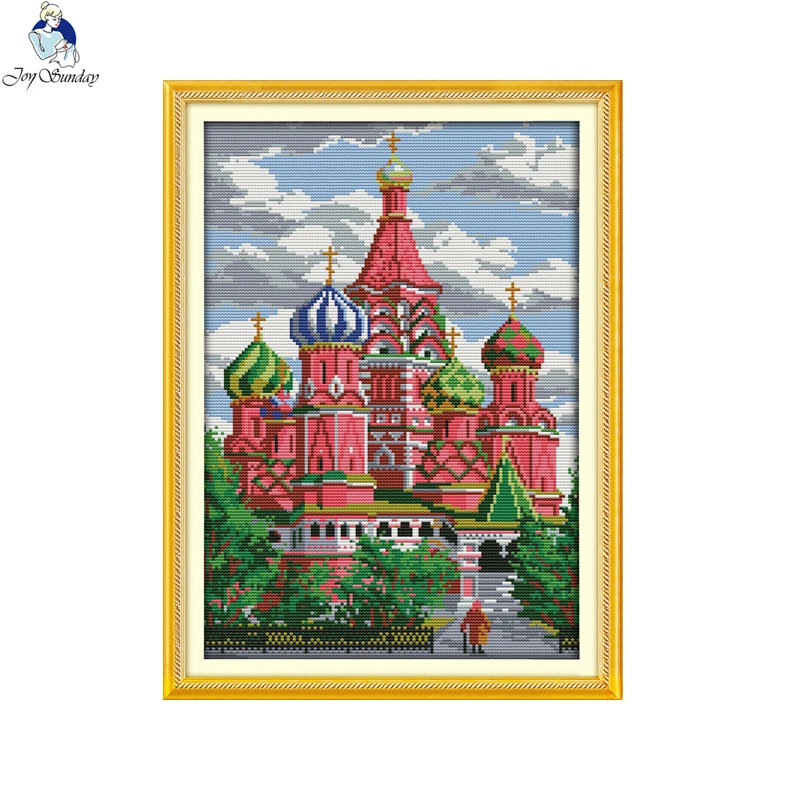 Joy Sunday Castle series Patterns DIY Handmade DMC 14ct and 11ct Cross stitch kit and Precise Printed Embroidery Needlework