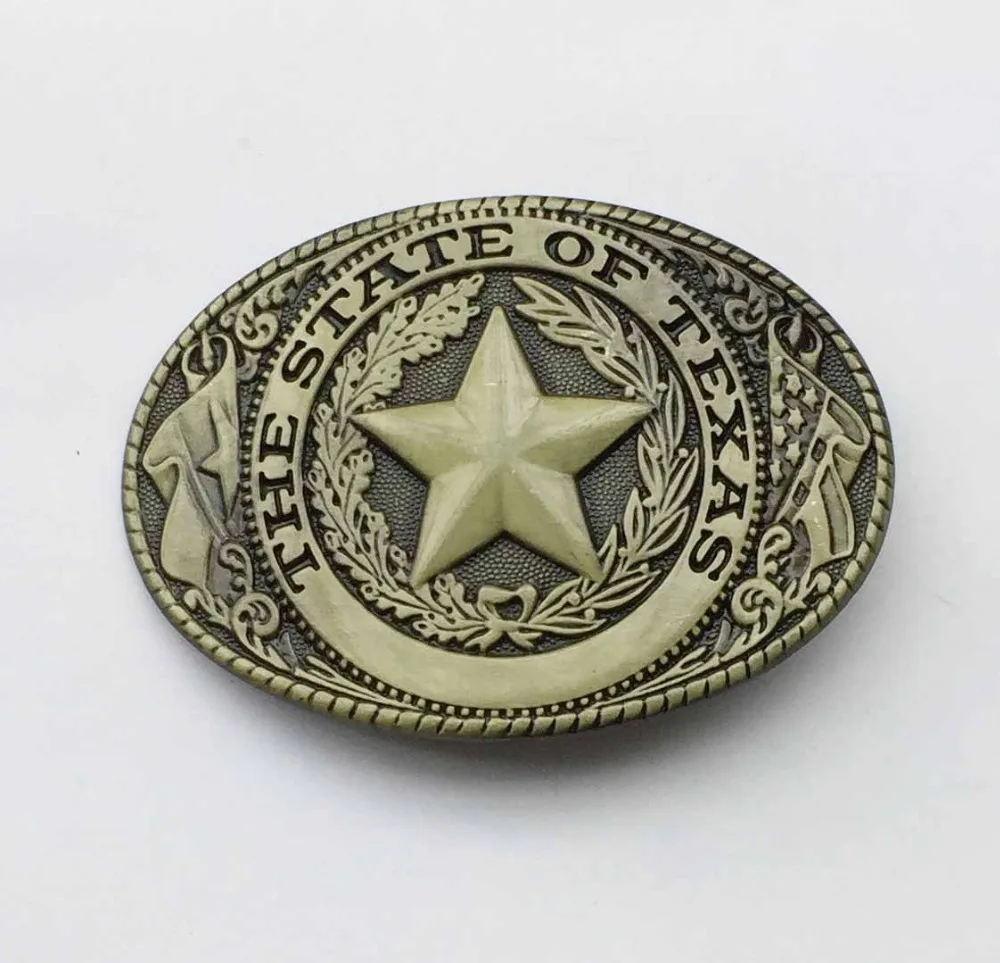 Western Cowboy belt buckle Metal Star Oval Bronze Metal Fashion Mens Buckles Jeans Accessories Fit 4cm Wideth Belt