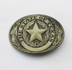 Western Cowboy belt buckle Metal Star Oval Bronze Metal Fashion Mens Buckles Jeans Accessories Fit 4cm Wideth Belt