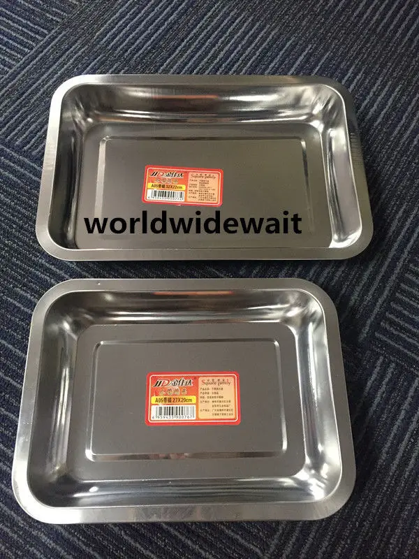 1PC Stainless Steel Rectangular Plate Tray Barbecue Deep Dish 4.8cm Thickness