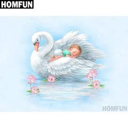 HOMFUN punta quadra/rotonda 5D pittura diamante fai da te 