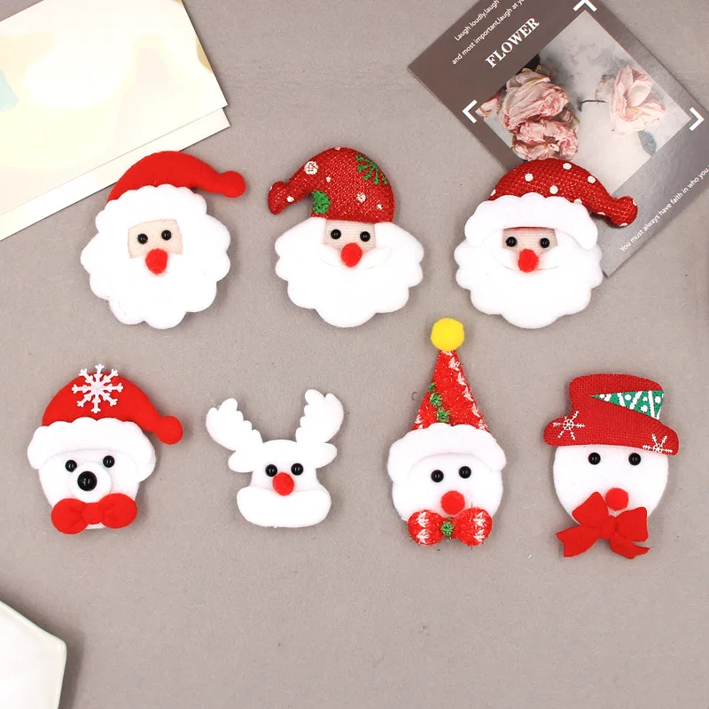 20PCS/Lot Mix Style Christmas Padded Applique Crafts for Children Headwear Hair clip Accessorie and Garment Accessoires