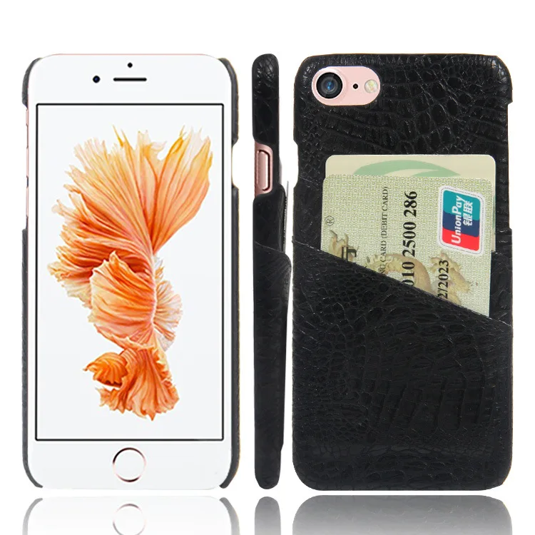 

100 pcs for Samsung s6 S6 edge Leather Case with Credit Card Slot Back Cover Luxury Crocodile Pattern Hard Mobile Phone Case