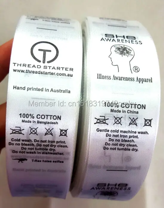 

clothing care labels wash lable garment silk print clothing label printing logo brand 1000 pcs