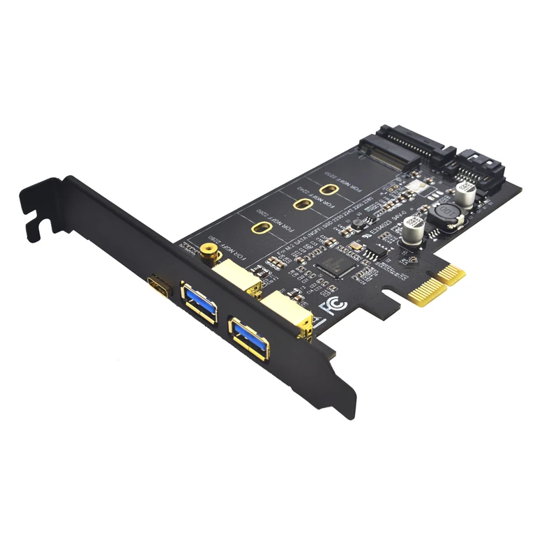 2x USB 3.0 ประเภท-c M.2 PCIe Adapter M2 SSD SATA B Key PCI-e 3.0 Controller Converter การ์ดสำหรับ 2280 2260 2242 2230 NGFF
