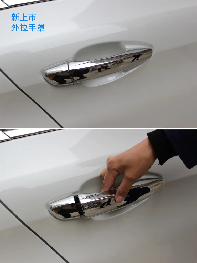 Car door handle cover and door bowl sticker strip fit for peugeot 308 307 408 207 508 206 301 2008 3008 refit electroplating cap