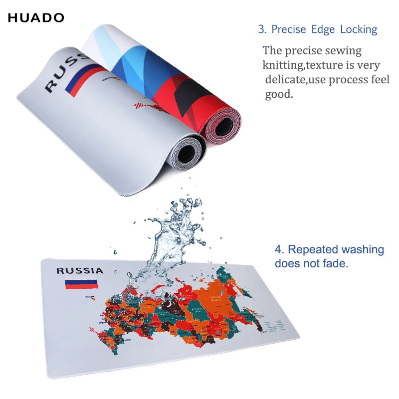 Russian map Large Mouse pad 90x40cm gaming play mats overlock Natural Rubber Keyboard Mat for notebook PC computer