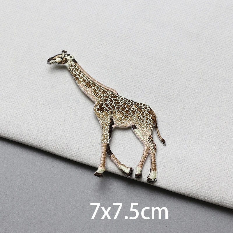 High Quality Tiger Elephant Giraffe Animal Embroidery Patches for Clothes Decoration 3D Diy Zebra Clothing Accessories Ironing