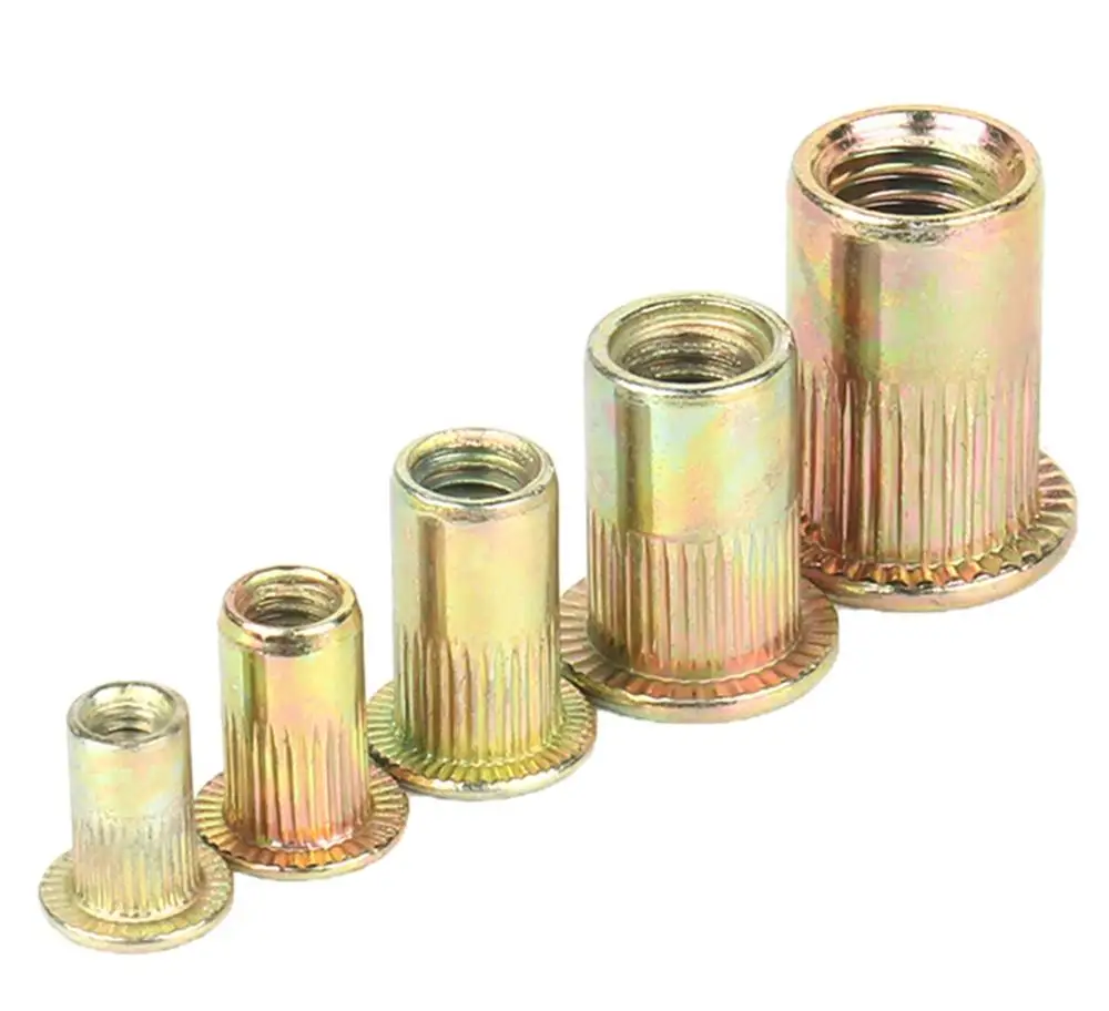 M3 M4 M5 M6 M8 M10 M12 Carbon Steel Zinc Plated Flat Head Blind Insert Rivet Nut Rivnut Nutsert