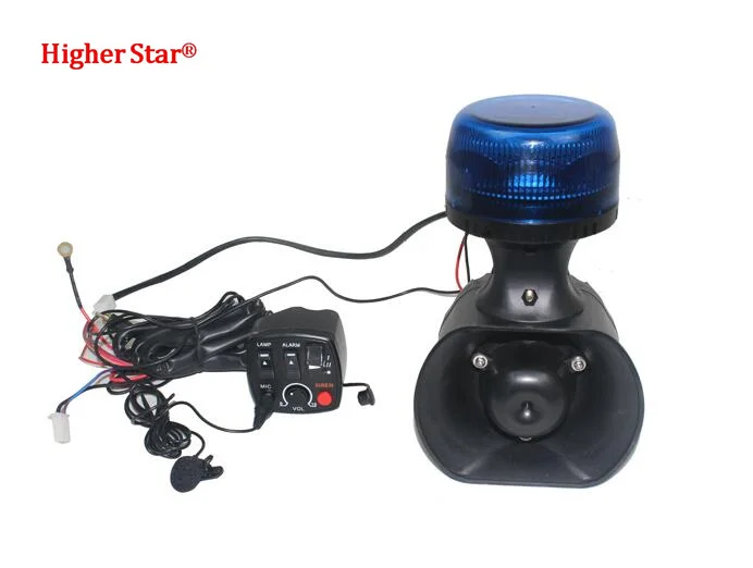 Motorcycle warning equiments 12W led warning beacon light+3sounds 40W siren alarm amplifier speaker+switch controller+microphone