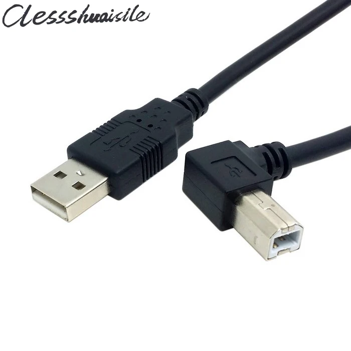 USB 2.0 A Male to B Male Right Angled 90 Degree Printer Scanner Hard Disk Cable 2m 6ft