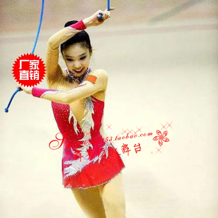 

custom skating dress for girls hot sale ice skating dress girls red figure skating clothing free shipping new brand