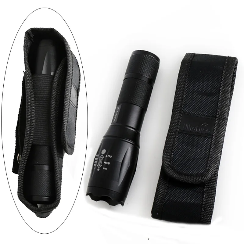 Portable LED Flashlight Holster Pouch Nylon Torch Case Pouch Torch Cover For Flashlight 501B 502B C8 -15.5cm To 18cm Torch