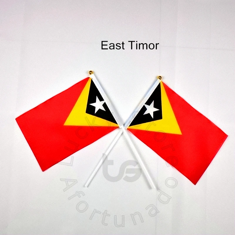 East Timor 14*21cm 10pieces flag Banner Hand waving Flag National Flag for meet,Parade,party.Hanging,decoration