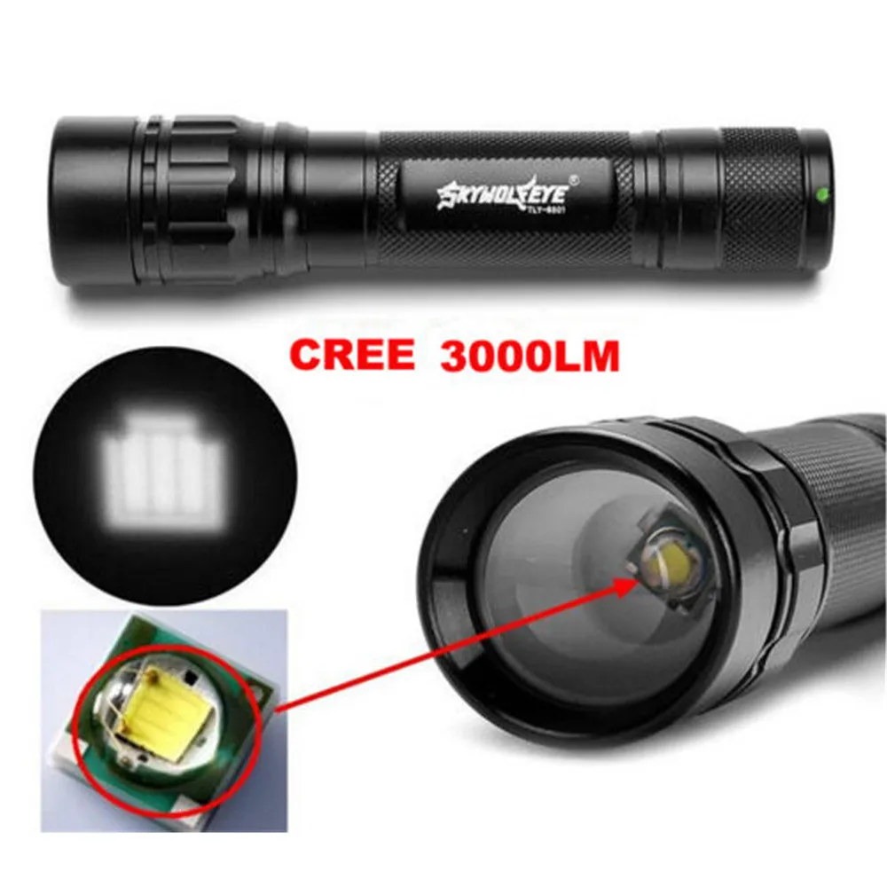 Portable  Bright LED Flash Light 3000Lumen 3Modes XPE Q5 LED 18650 Battery Waterproof Flashlight Focus Lamp