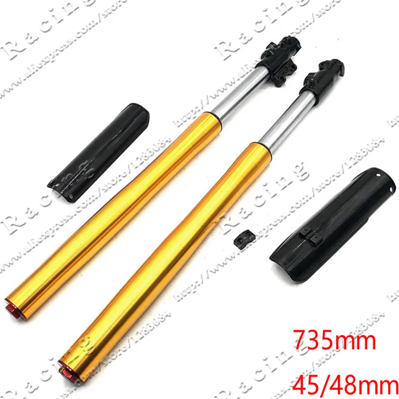 

735MM Front Inverted fork shock absorption 45MM/48MM for Chinese Dirt pit bike CRF KLX with protector Cover