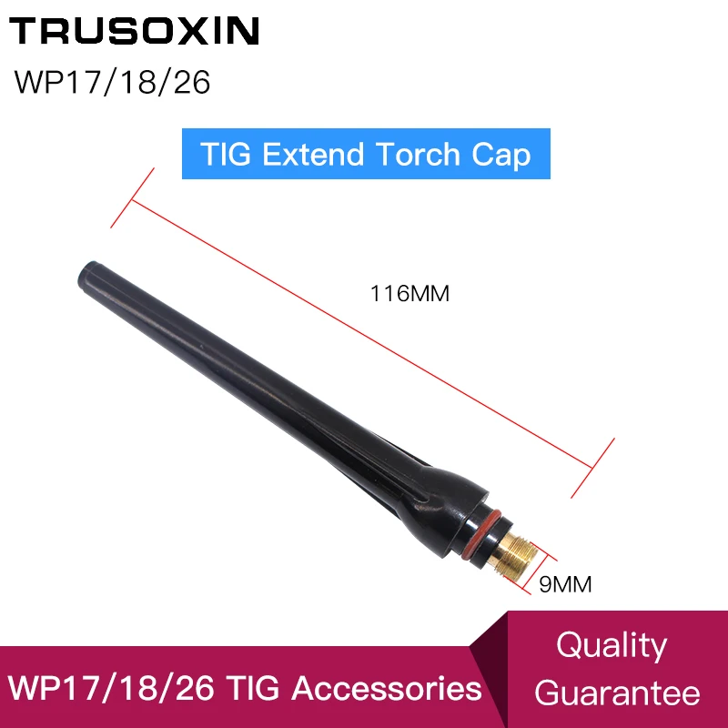 Accesorios para máquina de soldadura TIG WP17 W26 WP18 cabezal de antorcha de soldadura TIG corto, medio, largo, tapa trasera TIG con anillo redondo