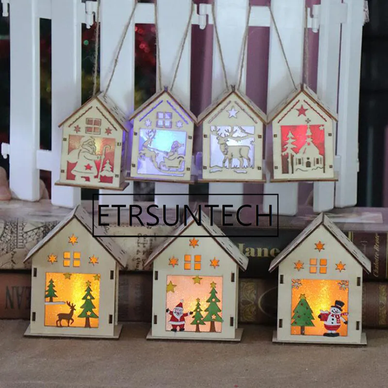 100pcs DIY Hut Wooden LED Light Bar Family Christmas Tree Decoration Lights Christmas Decoration Best Gifts For Friends