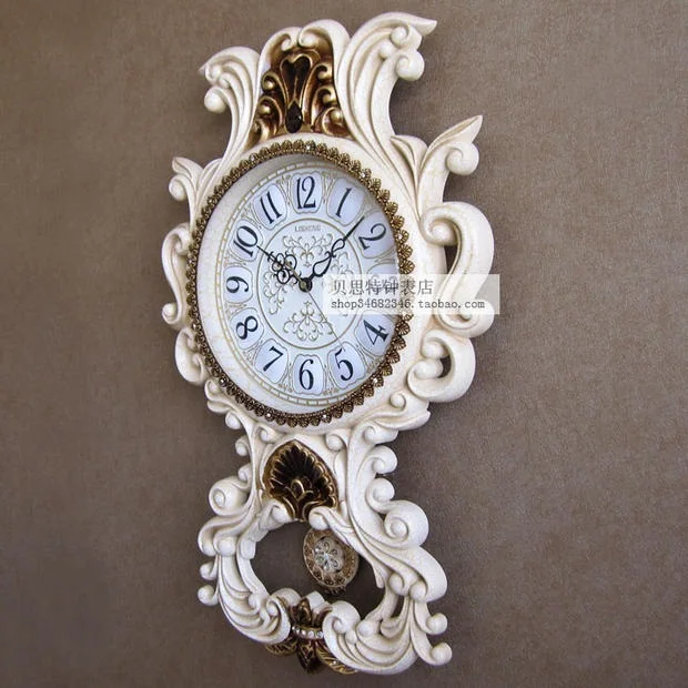 Luxury european-style wall clock fashionable sitting room supe creative clock mute pendulum clock quartz clock