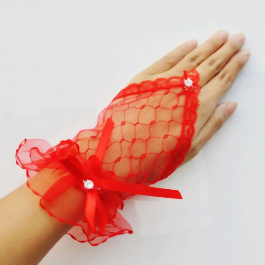 Summer Sale~Fashion Hollow Out Lace Short Finger Bridal Gloves 125