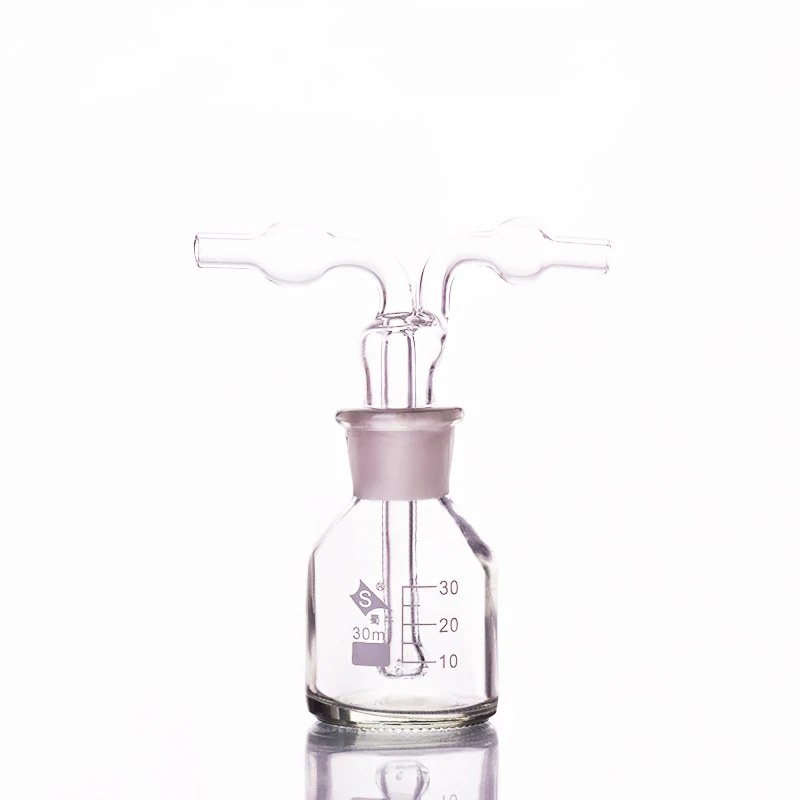 SHUNIU S Monteggia gas washing bottle, Capacity 30mL, Lab Glass Gas Washing Bottle muencks, Shisha hookah