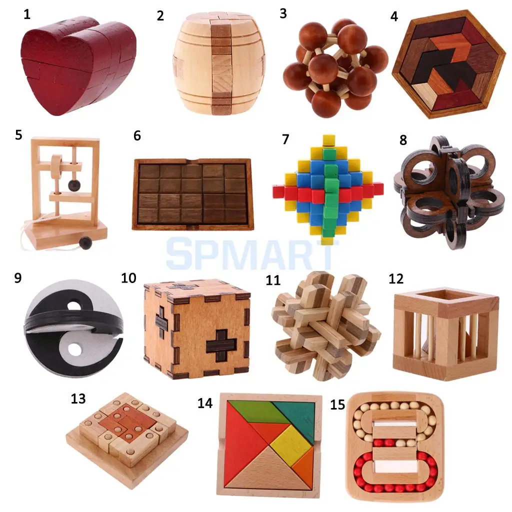 

Chinese Traditional Wooden Intelligence Toy Kongming Lock Luban Lock Classical Brain Teaser Game Toy Educational Toys