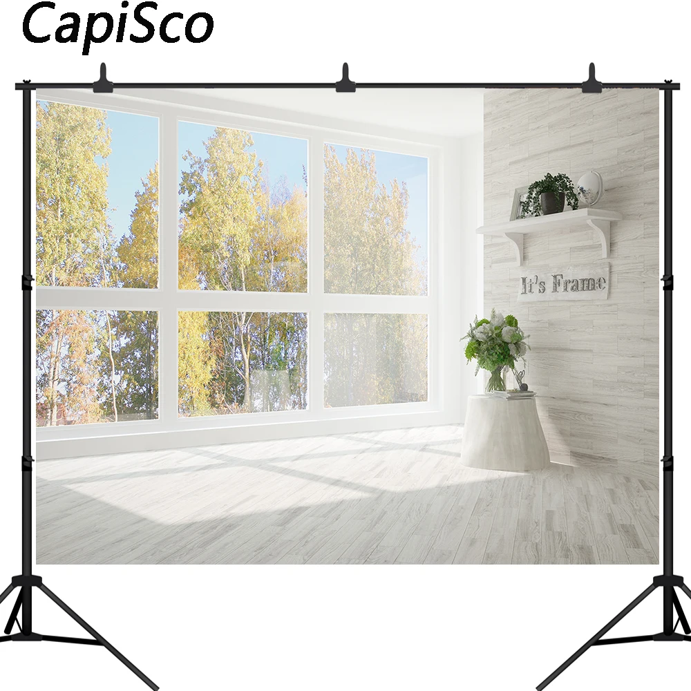 

Capisco Vinyl Autumn Window View Studio Wedding Photo backgrounds Printed Photography Studio Portrait Photo Backdrops