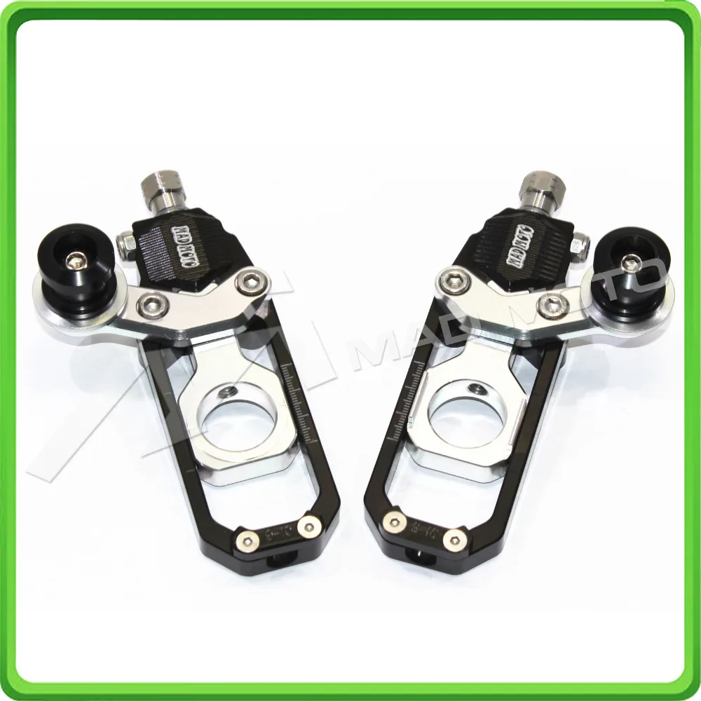 

Motorcycle Chain Tensioner Adjuster with bobbins fit for HONDA CBR 600 RR CBR600RR 2011 2012 2013 2014 2015 2016 Black & Silver