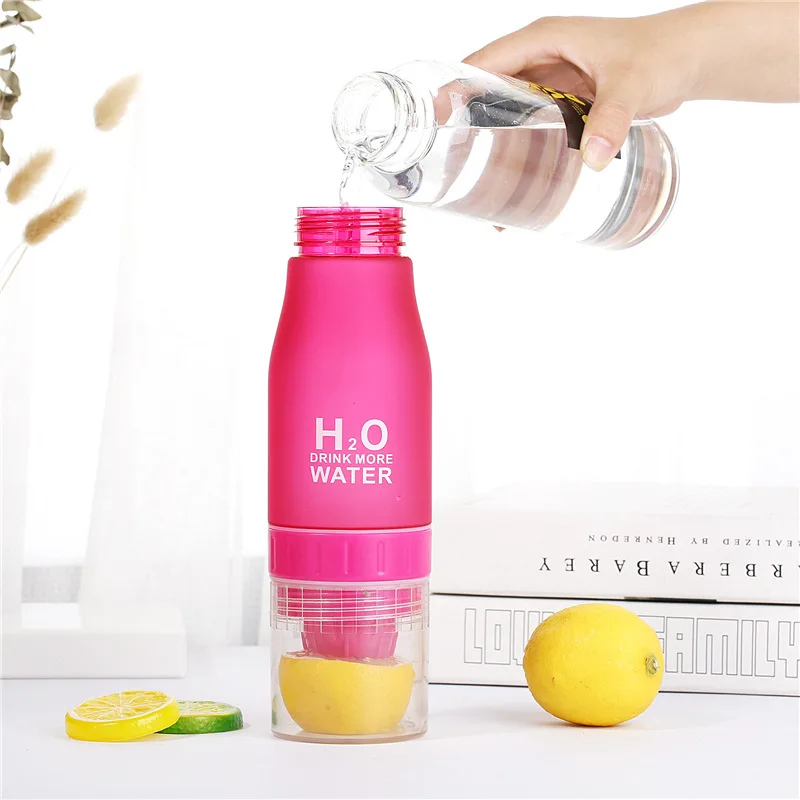 650ml Infuser Water Bottle Plastic Fruit  Kids Drink Outdoor Sports Juice Lemon Portable Kettle