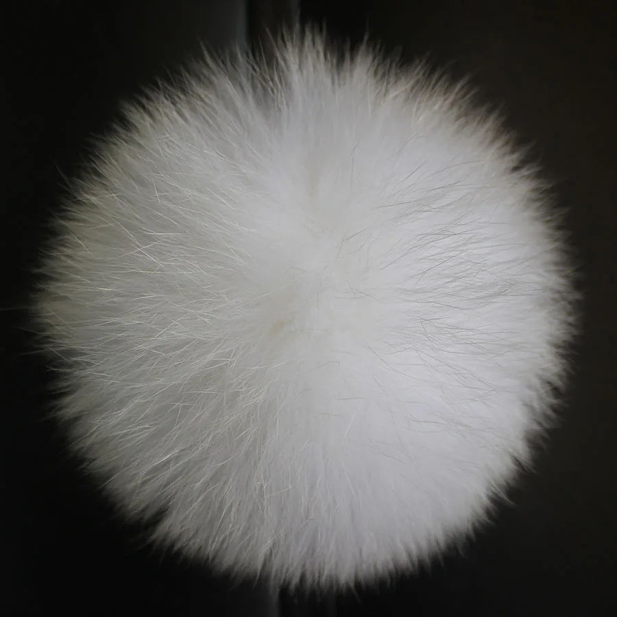 DIY 14-15cm Natural Grey Black White Raccoon Fur Pompoms Balls For Knitted Chilren Hat Cap Winter Beanies Real Fox Fur Pompom