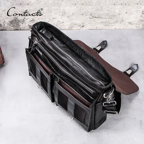 Men’s Vegetable Leather Laptop Briefcase Contact’S