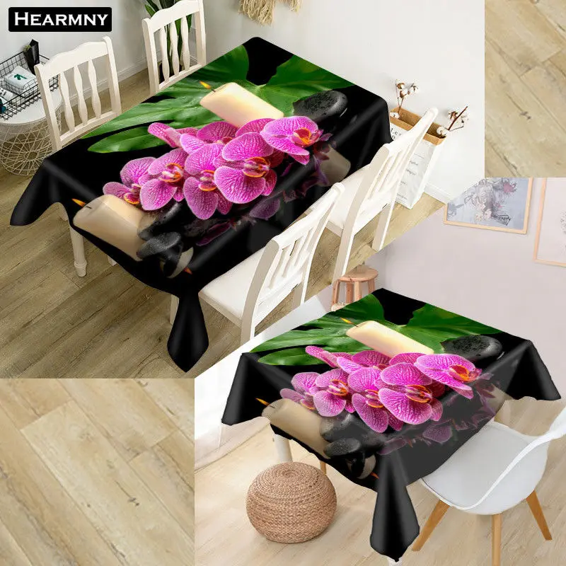 HEARMNY Zen Tablecloth 3D Oxford Fabric Square/Rectangular Dust-proof Table Cover For Party Home Decor TV Covers