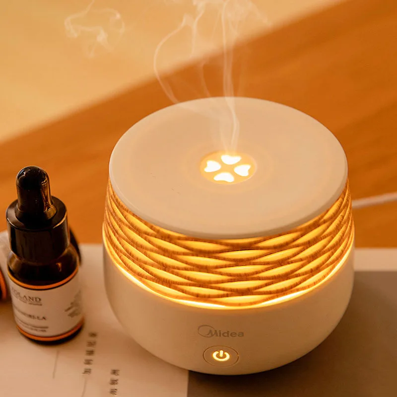 

Wooden Rattan Aroma Diffuser 100V-240V Household Bedroom Mini Essential Oil Diffuser Night Light Mist Maker Fogger