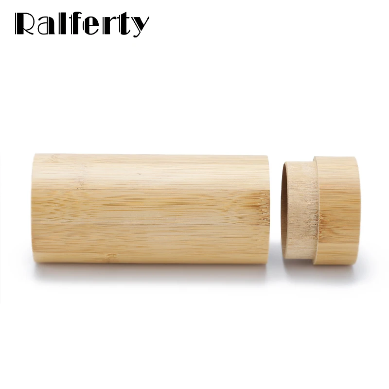 Ralferty Wooden Glasses Case Handmade Hard Square Cylinder Bamboo Strip Sunglass Case Eyewear Spectacle Eyeglass Box funda gafas