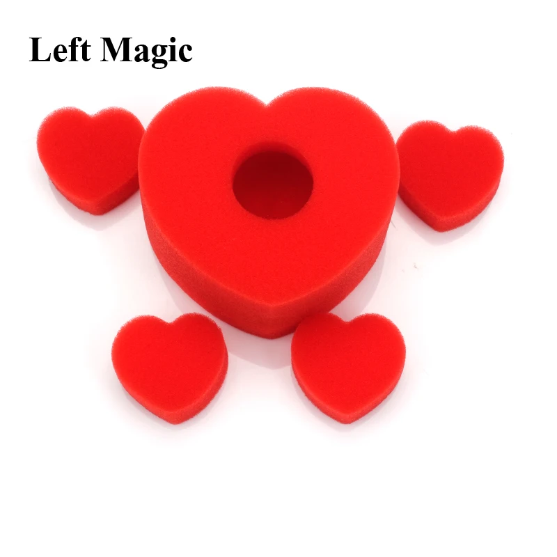 5pcs/lot Multiplying Sponge Hearts - Valentine\'s or Wedding Close-Up Magic Trick magic accessories child toys E3134