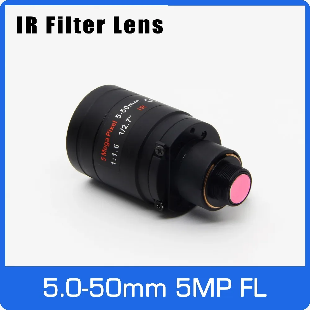 5Megapixel Varifocal  M12 Mount Lens With IR Filter 5-50mm 1/2.7 inch Manual Focus and Zoom For Action Camera Long Distance View