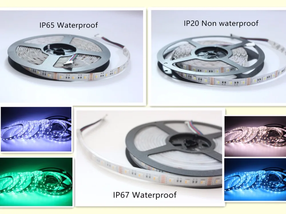 LED Strip 4 in 1 RGBW 5050 DC12V Flexible LED Light RGBWW 4 color in 1 LED Chip 300 Leds 16.4ft + 40key IR controller+Power  Kit