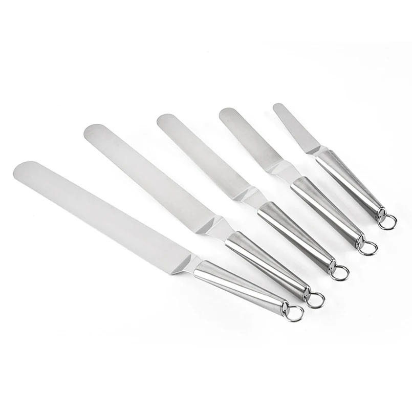 4/6/8/10 inch Cake Decorating Tools Angled Icing Spatula Cake Knife Butter Cream Blade Frosting Spreader Buttercream Scraper