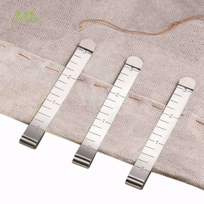 Chainho,Stainless Steel Sewing Hemming & Crimping Clips,Fixed Ruler,Length:3 Inch,DIY Sewing Quilting Accessories,1 Pieces,TL3