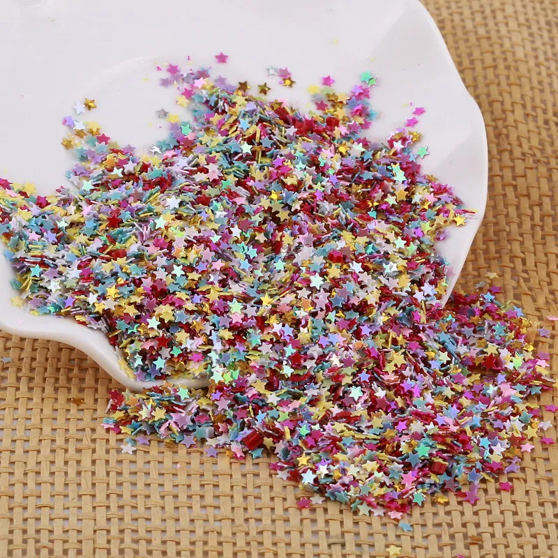 10g Mix Colors 3mm star shape sequin PVC loose Sequins Paillettes for Nail Art manicure/wedding decoration confetti