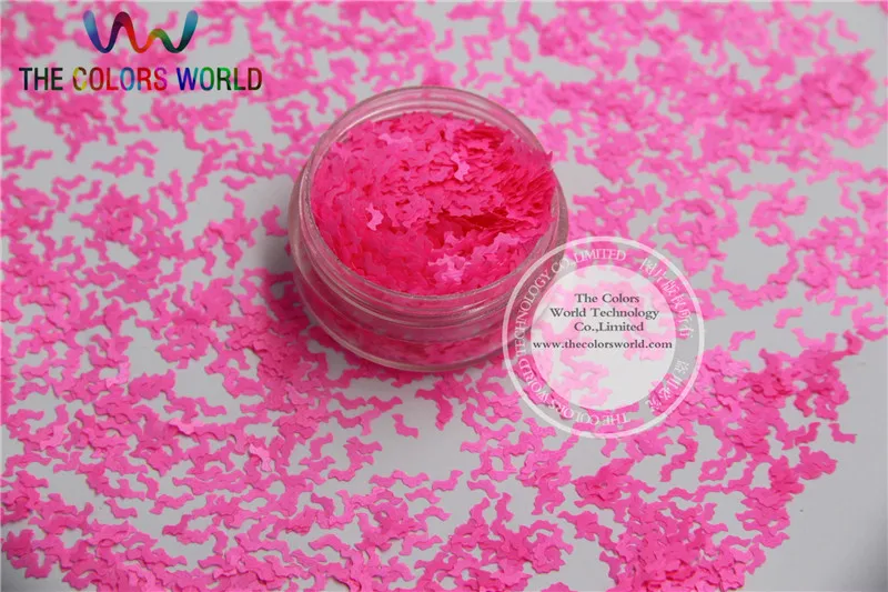 N-10 Size :5mm  Solvent Resistant Neon Shocking color Glitter Bat  shape spangles for Nail Art  and DIY supplies1pack=50g