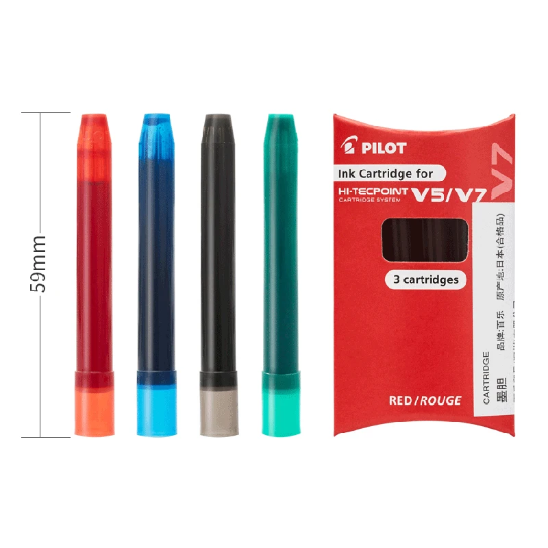 LifeMaster Japan Pilot Pen Ink Cartridge BXS-IC Gel Pen BXC-V5 Refill (3pcs ink/pack) Writing Supplies BXS-IC-S3