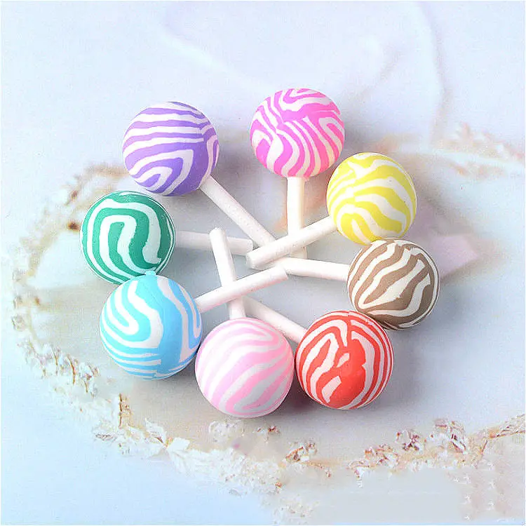 4pcs Fake Lollipop Lolly Sugar-loaf Mushroom Garden Cozy Rainbow Model Small Figurine Crafts Ornament Miniatures DIY