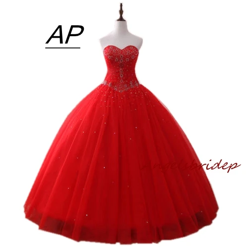 

ANGELSBRIDEPS Sweet 16 Ball Gown Quinceanera Dresses 2021 For 15 Party Fashion Beading Floor-Length Tulle Vestido Debutante