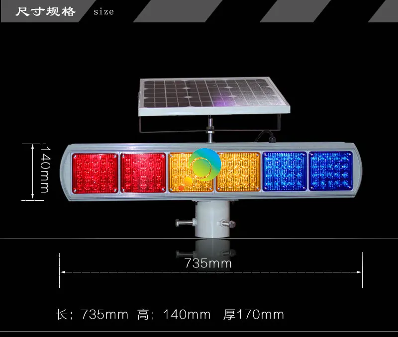 Blau rot gelb Modul LED Solar Verkehrssicherheitswarnung blinkendes Ampelverkauf