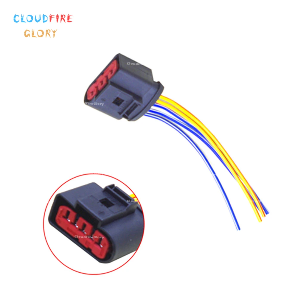 

CloudFireGlory 1J0973775A Mass Air Flow Sensor 5 Pin Connector Adapter Plug w Wiring For Beetle Golf Passat For A4 A6 A8