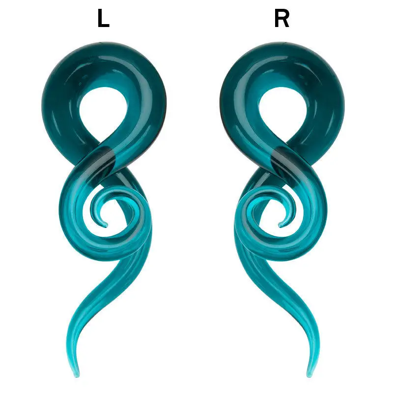 1 Pair Pyrex Glass Ear Spiral Taper Gauge 5-14mm Ear Plug Stretching Expander Piercing Glass Gauge Body Jewelry Pircing