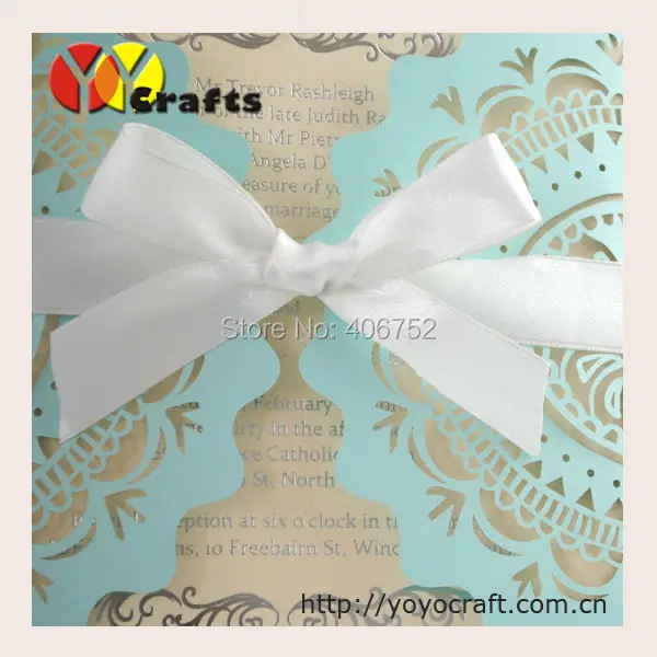 10pcs Wedding Decoration Blue Lace Formal Invitation Cards with Blank Inner Paper&Envelop