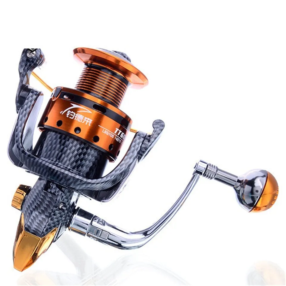 Słonowodne New Arrival Metal Spinning kołowrotek cewki carretilha pesca 6000 seria 12 + 1BB 5.1:1 molinete pesca koła chiny